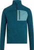 Herren dunkel-türkise Mikrofaserjacke mit kurzem Reißverschluss und Brusttasche.