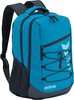 Blauer Rucksack mit dunklen Trägern und Erima-Logo auf der Vorderseite.