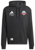 Schwarzer Hoodie mit Adidas, Intersport und Sport Union Lassee Logo.