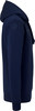 Marineblaue Kapuzenpullover mit Logo auf dem linken Ärmel.