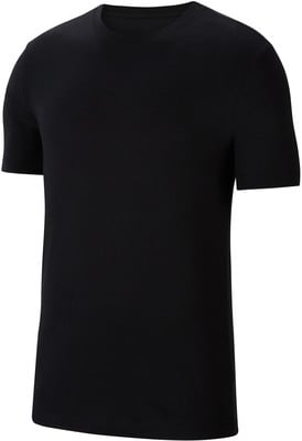 Schwarzes T-Shirt mit kurzen Ärmeln und Rundhalsausschnitt, von vorne gezeigt. Schwarzes T-Shirt mit kurzen Ärmeln und Rundhalsausschnitt, von vorne gezeigt.