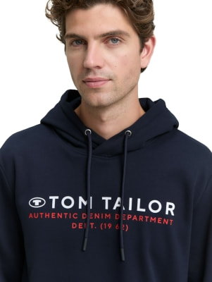 Tom Tailor Printed Hoodie férfi kapucnis felső