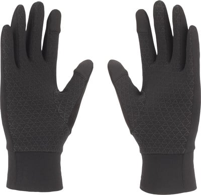 Schwarze Handschuhe mit rutschfestem Dreiecksmuster auf der Handfläche. Schwarze Handschuhe mit rutschfestem Dreiecksmuster auf der Handfläche.