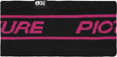 Schwarzer Nackenschutz mit pinkem Picture-Logo und Streifen. Schwarzer Nackenschutz mit pinkem Picture-Logo und Streifen.