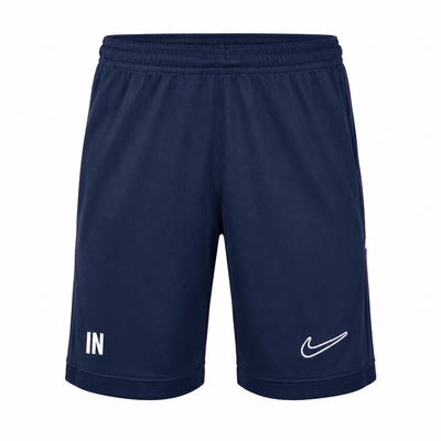 Dunkelblaue Shorts mit Nike-Logo und Initialen IN.