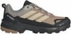 Brauner Adidas Terrex Wanderschuh mit beige Streifen und Gore-Tex.