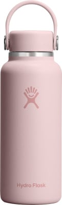Eine rosa Hydro Flask Flasche mit Logo und Griff.