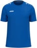 Blaues JAKO Herren T-Shirt mit weißem Logo und Details auf den Schultern.