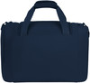 Dunkelblaue Tasche mit dunkelblauen Henkeln und Reißverschluss.
