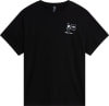 Schwarzes T-Shirt mit kurzem Ärmel und Aufdruck eines Snowboarders mit Fahne.
