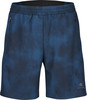 Herren-Shorts in Dunkelblau mit meliertem Muster und Logo.