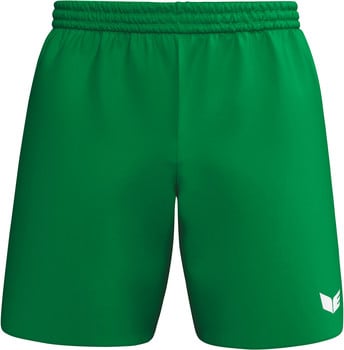 Grüne Shorts mit weißem Erima-Logo unten rechts.