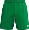 Grüne Shorts mit weißem Erima-Logo unten rechts.