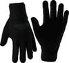 Schwarze Dynafit-Handschuhe mit Logo und rutschfesten Streifen an den Fingern.