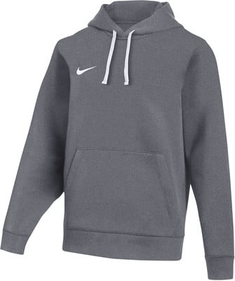 Grauer Kapuzenpullover mit weißer Kordel und Nike-Logo. Grauer Kapuzenpullover mit weißer Kordel und Nike-Logo.