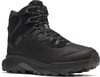 Černá pánská kotníková treková obuv Merrell se šněrováním a robustní podrážkou.