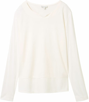 Tom Tailor TOM TAILOR Crew Neck Fabric Női L/S póló