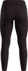 Rückansicht einer schwarzen Damenleggings mit einer Tasche auf der rechten Seite.