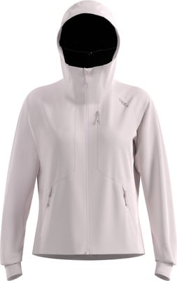 Damen hellrosa Kapuzenjacke mit Reißverschluss und Logo auf der Brust. Damen hellrosa Kapuzenjacke mit Reißverschluss und Logo auf der Brust.