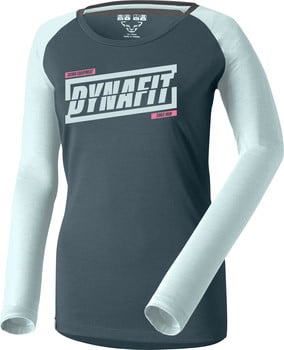 Damen Langarmshirt von Dynafit mit Dynafit-Schriftzug auf der Brust.