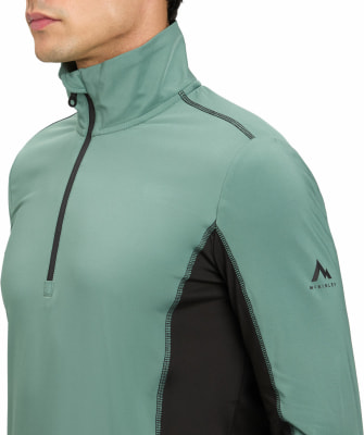 Herren dunkelgrüne McKinley Jacke mit hohem Kragen und kurzem Reißverschluss.