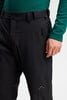 Schwarze Herrenhose mit Logo und Reißverschlusstaschen.