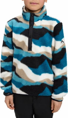 Fleecejacke für Jungen mit buntem Muster und Druckknöpfen. Fleecejacke für Jungen mit buntem Muster und Druckknöpfen.