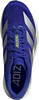 Blauer Adidas Laufschuh mit grauen Streifen und Adizero-Logo auf der Zunge.