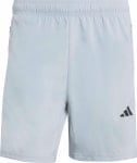 Graue Herrenshorts von Adidas mit Logo am rechten Bein.