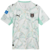 Fußballtrikot mit Marmormuster und goldenen Linien, mit Österreich-Logo.