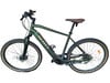 Grünes Scott E-Bike mit braunem Sattel und schwarzen Rädern.