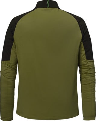 Grüne Jacke mit schwarzen Ärmeln und grünen Nähten am Kragen. Grüne Jacke mit schwarzen Ärmeln und grünen Nähten am Kragen.
