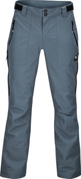 Graue Outdoor-Hose mit Reißverschlusstaschen und Markenlogo.