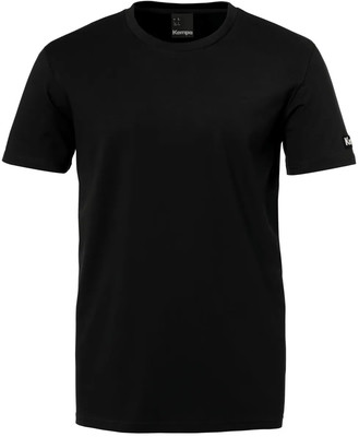 Schwarzes T-Shirt mit kurzen Ärmeln und Kempa-Logo am Ärmel. Schwarzes T-Shirt mit kurzen Ärmeln und Kempa-Logo am Ärmel.