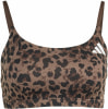 Brauner Sport-BH mit Leopardenmuster und Adidas-Logo.