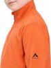 Orangefarbener Fleecepullover mit Reißverschluss am Kragen und McKinley-Logo.