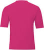 Ein rosa kurzärmeliges T-Shirt von hinten gezeigt.