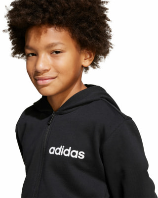adidas J LIN FT TS 220 Jogginganzug mit Kapuze adidas J LIN FT TS 220 Jogginganzug mit Kapuze