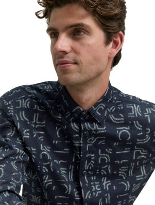 Tom Tailor Fitted Printed fréfi hosszú ujjú póló