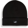 Schwarze Puma-Strickmütze mit Logo auf der Vorderseite.