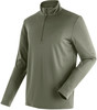 Herren dunkelgrünes Langarmshirt mit kurzem Reißverschluss am Kragen.