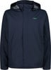 Marineblaue Jacke mit Kapuze und grünem CMP-Logo.