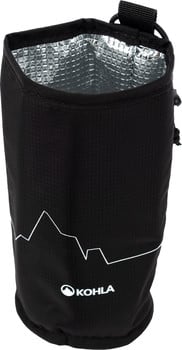 Schwarzer Thermobeutel mit weißer Bergzeichnung und Kohla-Logo.