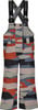 Kinder-Latzhose mit Camouflage-Muster und schwarzen Trägern.