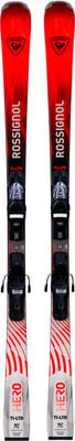 Lyže Rossignol Hero TI-LTD s viazaním sú červené a biele. Lyže Rossignol Hero TI-LTD s viazaním sú červené a biele.