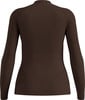 Brauner Pullover mit langen Ärmeln und Waffelstruktur.