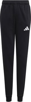 Schwarze Adidas Jogginghose mit weißem Logo, gerader Schnitt, elastischer Bund.