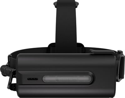 Schwarze LEDLENSER Stirnlampe mit verstellbarem Band und Knopf. Schwarze LEDLENSER Stirnlampe mit verstellbarem Band und Knopf.