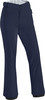 Dunkelblaue Skihose für Damen mit Gürtel und Reißverschlusstaschen.