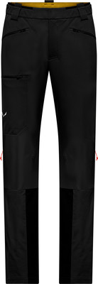 Schwarze Outdoorhose mit Salewa-Logo und mehreren Reißverschlusstaschen. Schwarze Outdoorhose mit Salewa-Logo und mehreren Reißverschlusstaschen.